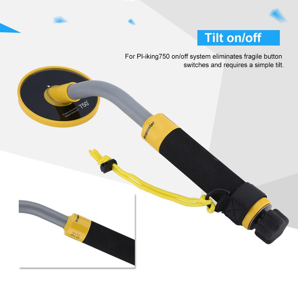 PI750 Unterirdischer Metalldetektor Schatzsucher Gold Handmetalldetektor Wasserdicht Gelb