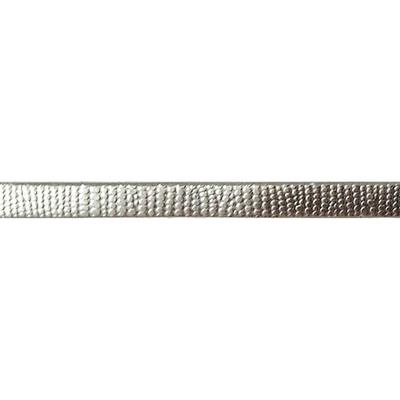 MégaCréa - 6 Mm Crocodile Style Silver Bracelet