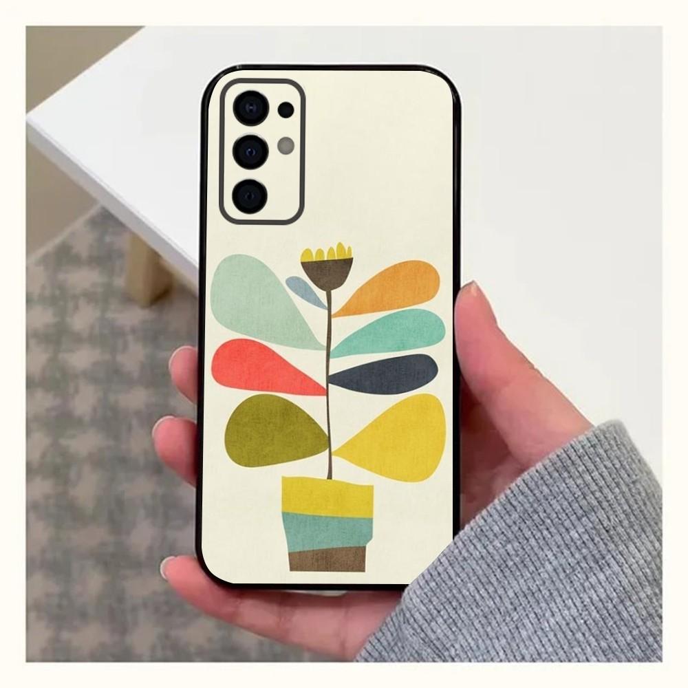 Custodia a Portafoglio Multi Stem Orla Kiely per Samsung S24,S21,S22,S23,S30,Ultra,S20,Plus,Fe,Lite,Note,10,9,5G Nera Morbida