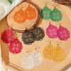 Creative Colorful Hollow Earrings Set for Women Fashion Ethnic Personality Geometric Alloy Dangle Earring Vacation Party Jewelry