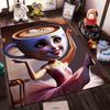 Pink Ballerina with Coffee Cup Head Surreal Art Carpet for Home Decor Suitable for Use As an Anti-slip for Room and Bedroom Sofas
