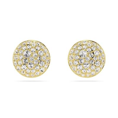 Meteora Paved Transparent Round Sublima Imitation Crystal Gold Tone Earrings Women Earrings 5683444