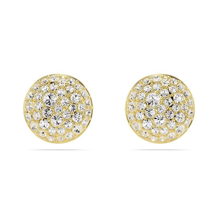 Swarovski Meteora Paved Transparent Round Sublima Imitation Crystal Gold Tone Earrings Women earrings 5683444 Box (Random Color)