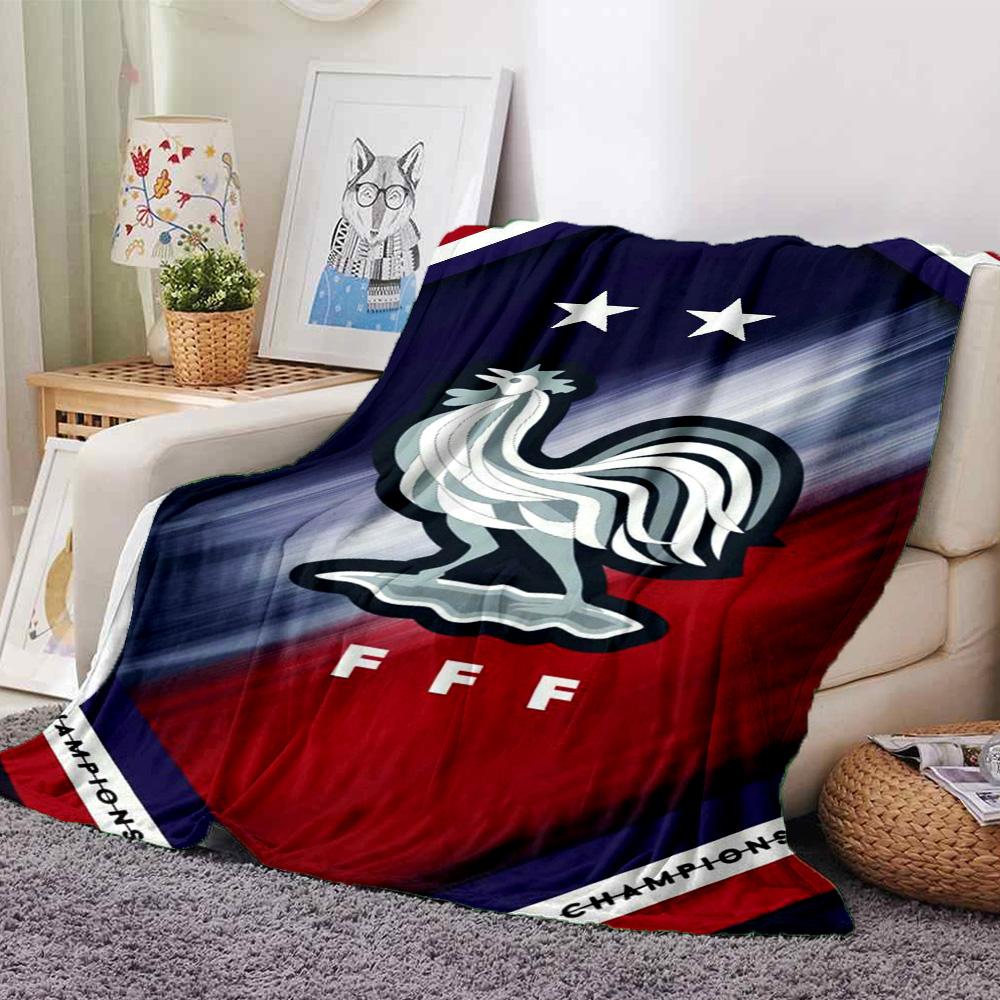 France FFF Print Flannel Blanket High Quality Warm Comfortable Cover for All Seasons Perfect for Gifts Home Decor