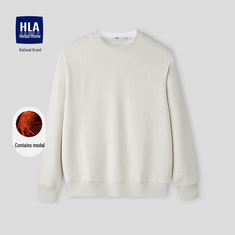 

HLA Men s Modal Blend Round Neck High-Frequency Print Long Sleeve Sweatshirt 160 (44)