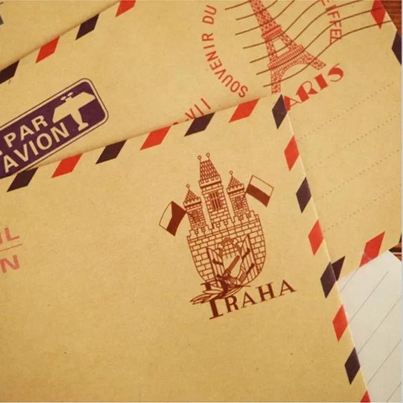 10 stk Enkle Kreative Kort 9,7*7,5cm Retro Populær Konvolutt Postkort Brev Holdbar Kraft Papir Skrivesaker Oppbevaring Papir Tilbehør