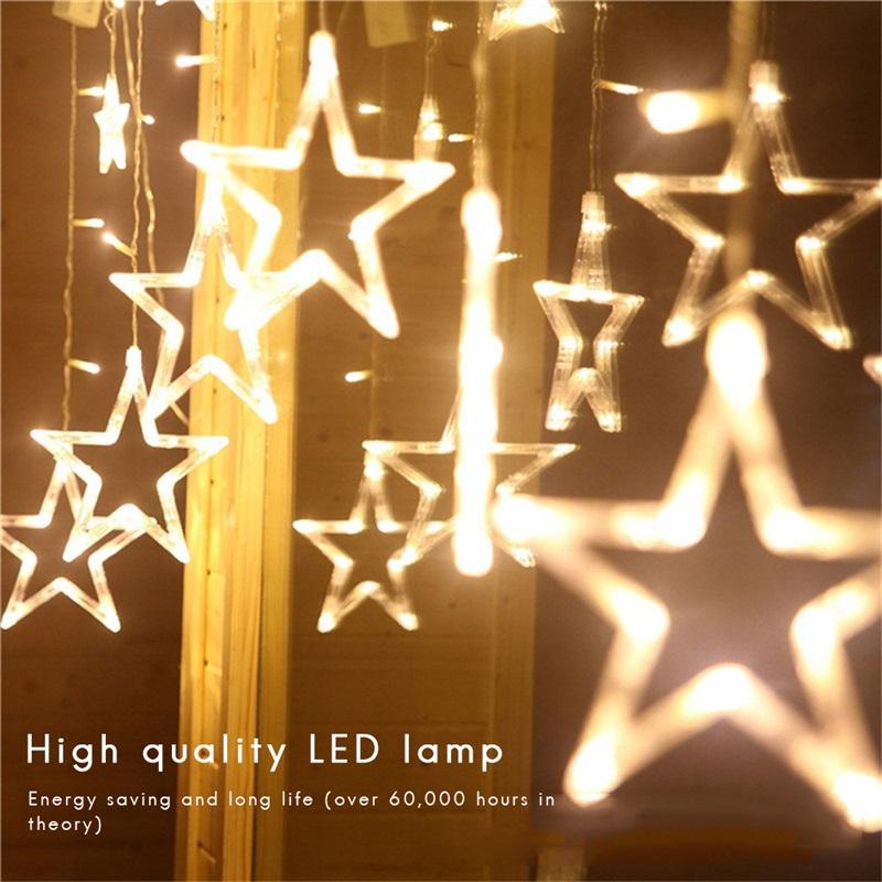 138 LEDs Star String Light Style Decorative Light for Wedding Party Decorations