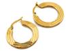 Wide 375 Gold Hoop Earrings with Diamonds for Women, Elegant 9k