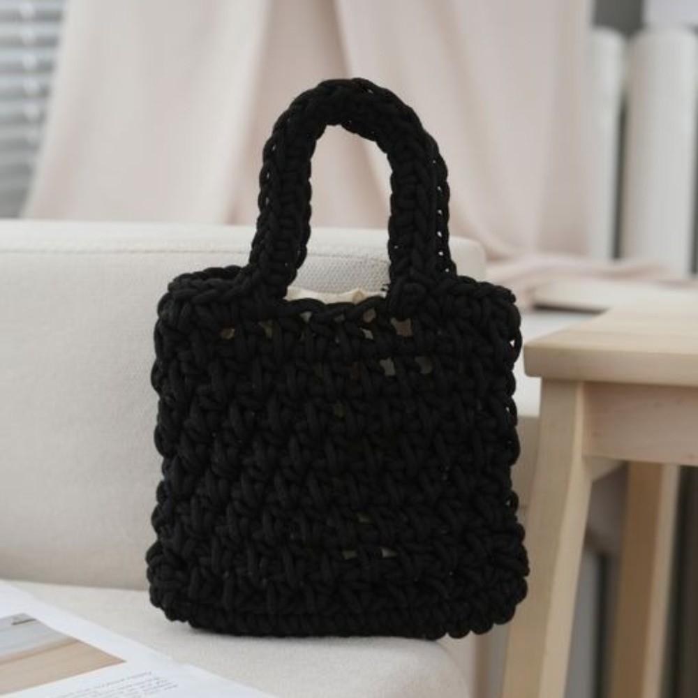 Exquisite Woven Tote Handbag Bohemian Hollowed Out Beach Bag Fashion Crochet Knitted Bag  Travel