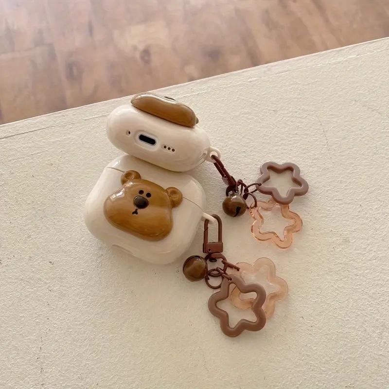 Applicable Apple AirPods Pro Bear Earphone Cover AirPods 1 /1 Bell Star Pendant Protective Case Cute
