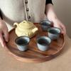 Ruhan Japanese Style Walnut Wood Round Tray