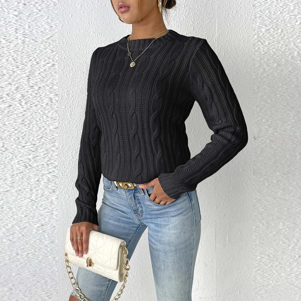 Women's Autumn And Winter New Round Neck Pullover Casual Bottom Knitting Long Sleeve Sweater