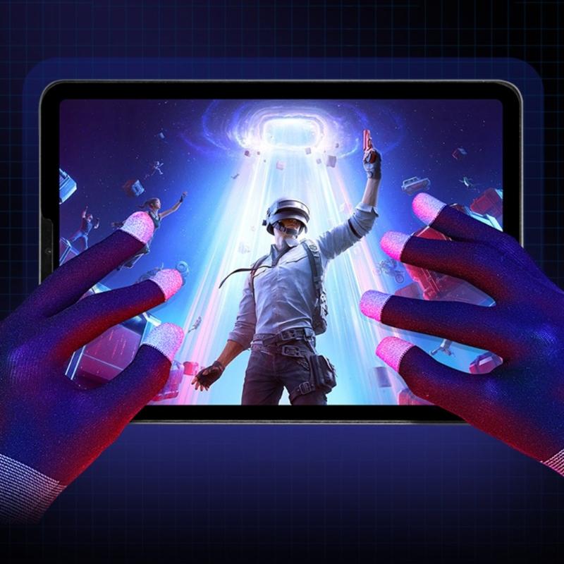 1 Pair Highly Sensitive Five Finger Thumb Sleeve Anti-Sweat Non-Scratch Breathable Compatible for E-Sports Gaming Gloves