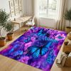 Butterfly Theme Crystal Velvet Rug Personalized Custom Name Text Soft Floor Mat Home Decor