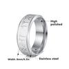 Nordic Viking 8mm Men's Titanium Steel Rune Ring