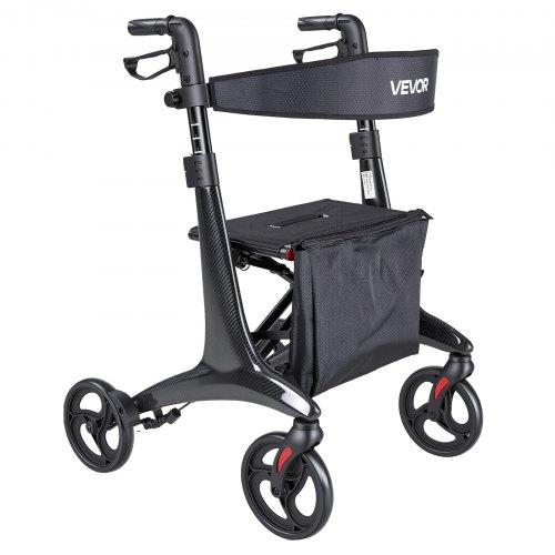 VEVOR Rollator Walker with Seat for Seniors, Foldable Lightweight Rolling Walker