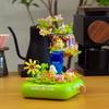 Kleiner Bärenburg im Himmel Spieluhr Bausteine Kleine Teile Mädchen Geschenk Montagespielzeug Kawaii Zimmerdekoration Diy Bausteine
