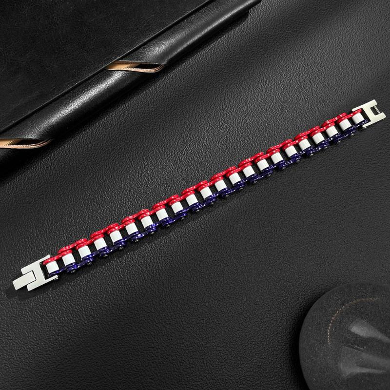 European American Personalized Bracelet Men's Stainless Steel Trendy Fashion Versatile Color Motorcycle Chain Titanium