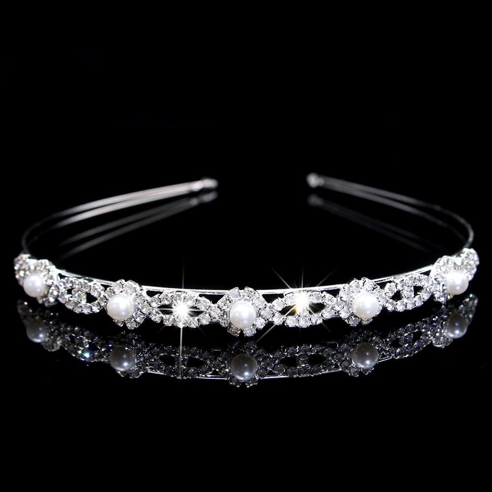 Fashion Multi-Layer Pearl Headband Women'S High-End Claw Chain Exquisite Rhinestone Love Accessories Bridal Hair Accessories