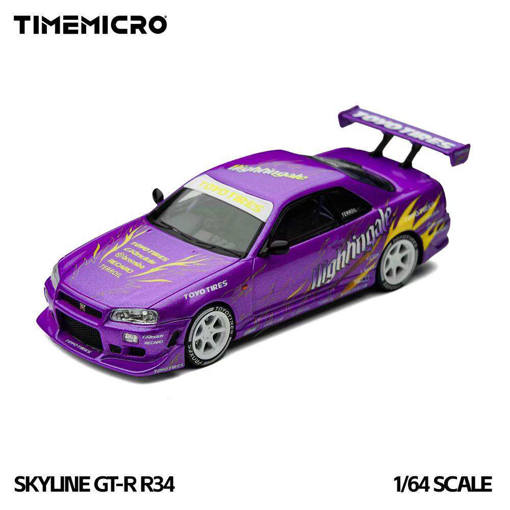 

TM 1:64 Nissan GTR R34 C-West Cast Alloy Car Model, Boys Holiday Gift Toy Collection Decoration Item.