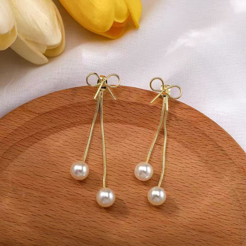 Silver Needle Elegant Diamond-encrusted Long Fringed Earrings Niche Temperament Versatile Earrings Simple Light Luxury High-end Earrings Women