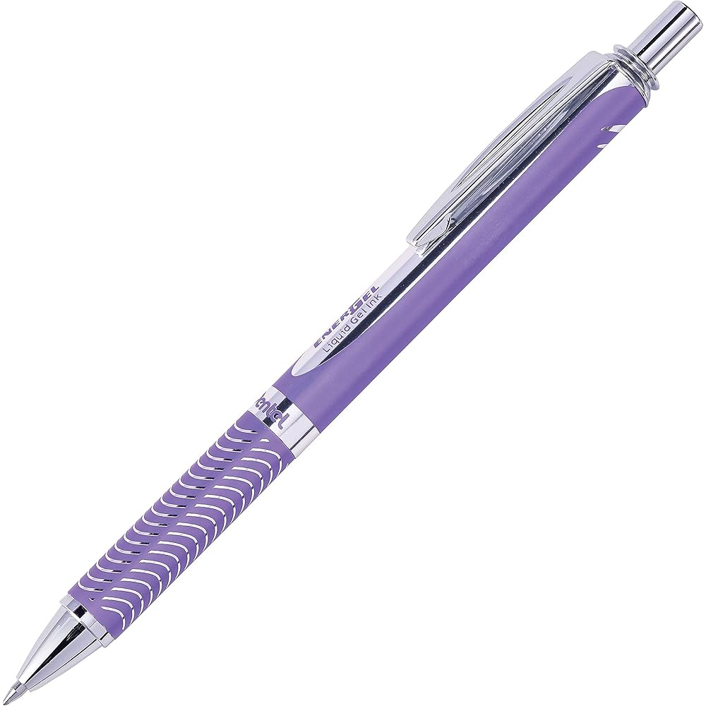 Pentel EnerGel RT Violet 0.7mm Black Ink Gel Pen