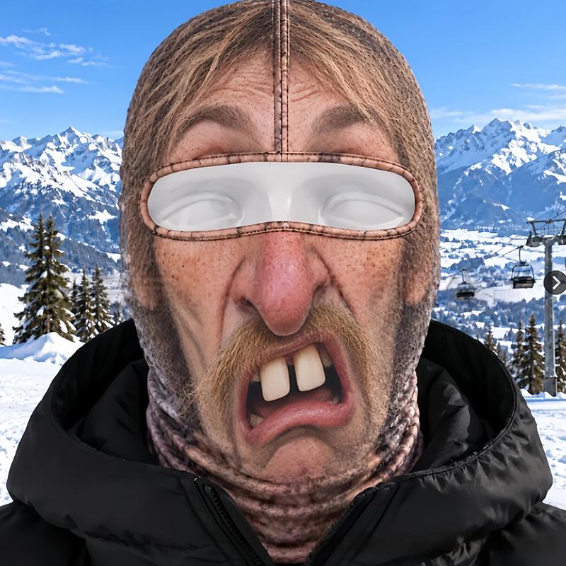 Realistischer Druck Realistisches Gesicht Skimaske Vollgesichtsbedeckung 3D-gedrucktes Design Winddichtes Material