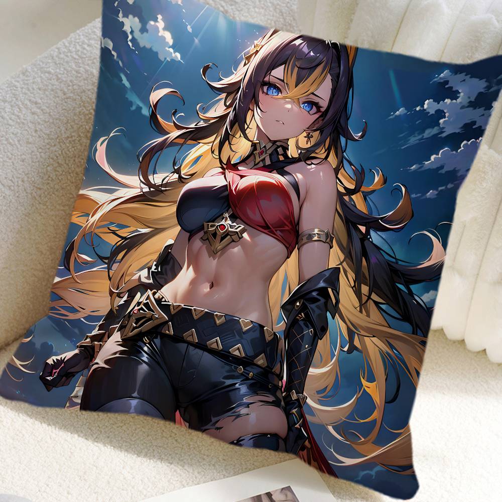 Game Genshin Impact Dehya Pillow Case Square Pillow Bedroom Sofa Leisure Comfort Cushion Car Home Decoration