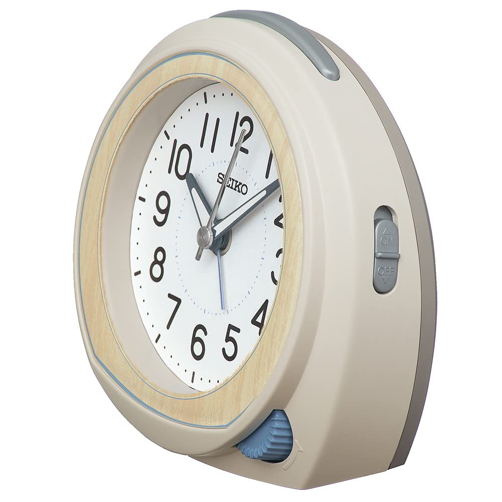 Seiko Clock Alarm 114 x 130 x KR517C Clock, Ivory, 77mm,