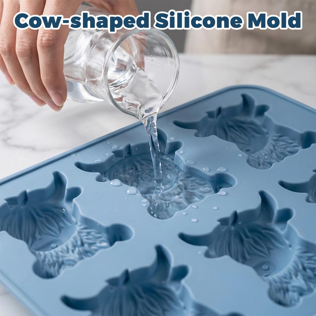 Cattle Silicone Mold, 6 Cavity Animal Tray For Whiskey & Cocktails, Distinctive Bovine Shape For Baking & Crafts
