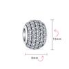 Funkelnde Kuppel Klare Weiße Kristall Spacer Stopper Fassperlen Charms für Frauen Teenager Sterlingsilber Passend für Europäische Armbänder .925