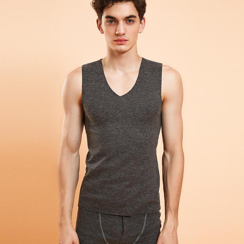 Damen Seide Kaschmir Nahtloses Warmes Unterhemd - Slim Fit Rundhals Unterwäsche