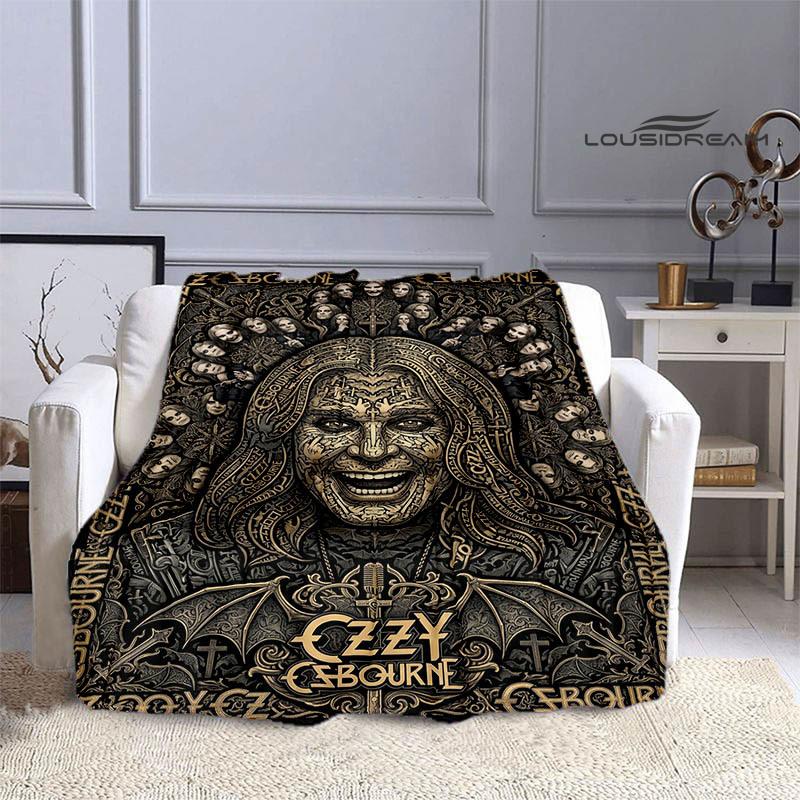 Ozzy osbourne printed blankets picnic blanket Warm Flannel blankets Soft and comfortable blanket bed linings Birthday Gift