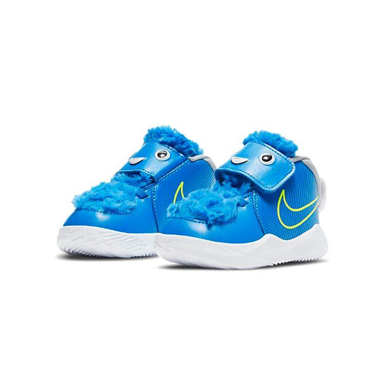 Nike Team Hustle D 9 Lil Slip Resistant Cushioning Abrasion Resistant Breathable Low top Toddler Shoes Blue White Baby CT4066-400