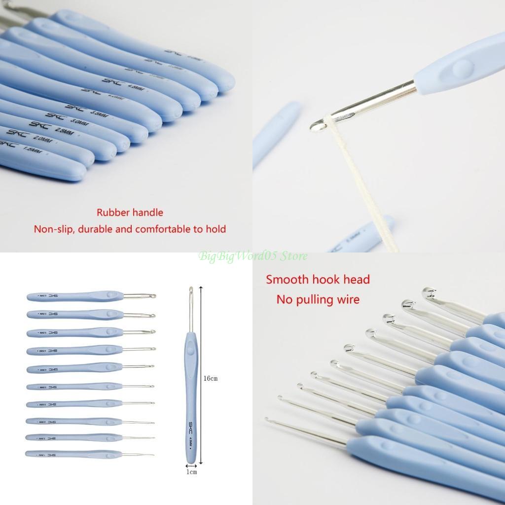 24TE 1.5-6mm Crochet Needles Soft Handle Crochet Hook Set for Crochet Craft Lightweight Crochet Hooks for Knitter Enthusiasts