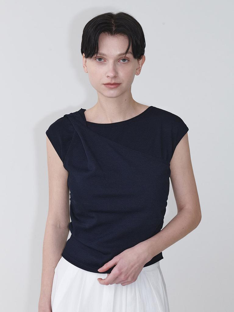 LOEUVRE Twisted Layered Sleeveless Knit Top Sk5Mp240_3Color