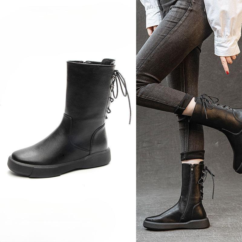 

Универсальная обувь Ретро Осенние и зимние ботинки Женские ботинки на толстой подошве Женские ботинки 40