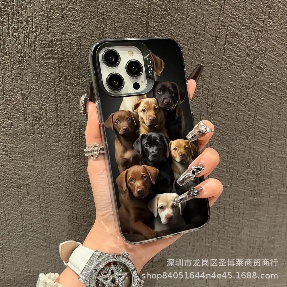 Full screen dog suitable for Apple 15 color silver iPhone14Pro creative 11promax matte 16 protective case 17