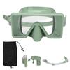 Adult Swim Goggles Soft Silicone Adjustable Headband Anti Fog Swimming Glasses with Mouth Plug Breath Tube