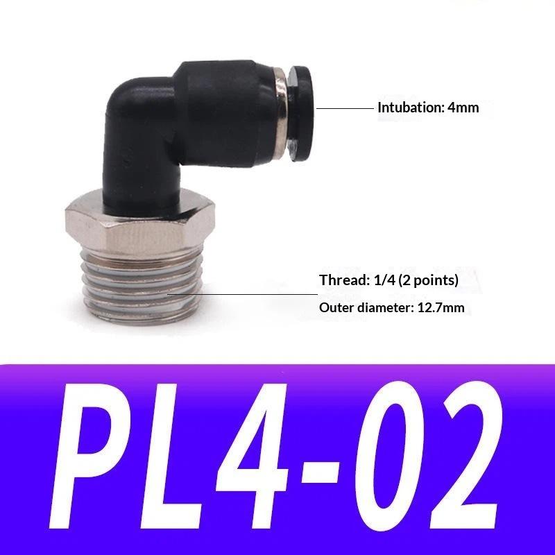 1 Stuk Pl4-01 Pl6-02 Pl8-03 Industriële Pneumatische Fitting 90 Graden Push-in Koperen Luchtbuis Connector Meerdere Bsp Schroefdraad Maten