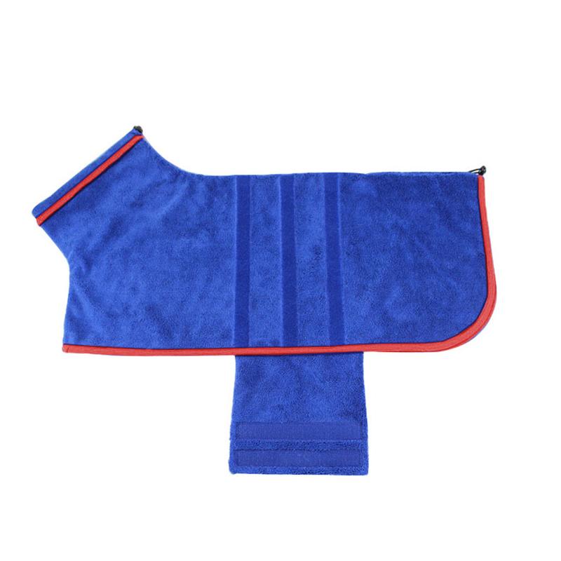 Luxurious Soft Microfiber Dog Bathrobe Coat Adjustable Thickened Super Absorbent Warm Pet Bath Towels Cats Dogs Bathing Supplies