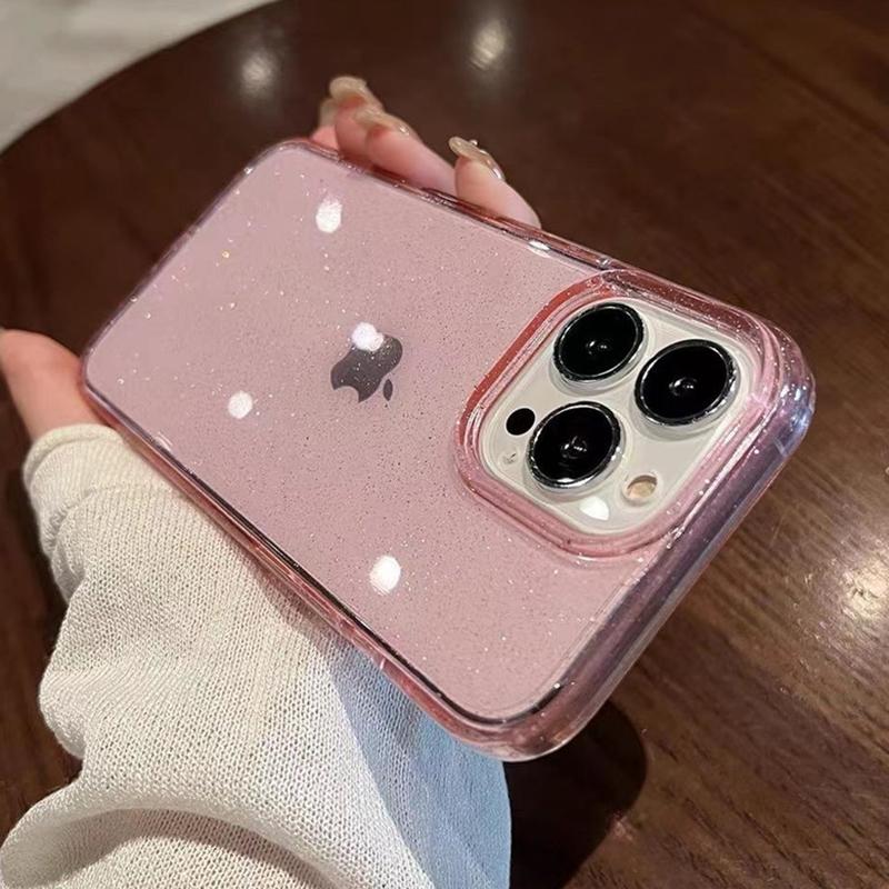 Luxury Bling Glitter Clear Case For iPhone 17 Air 16 15 14 13 12 Mini 11 Pro Max Plus Shockproof Transparent Soft TPU Cover