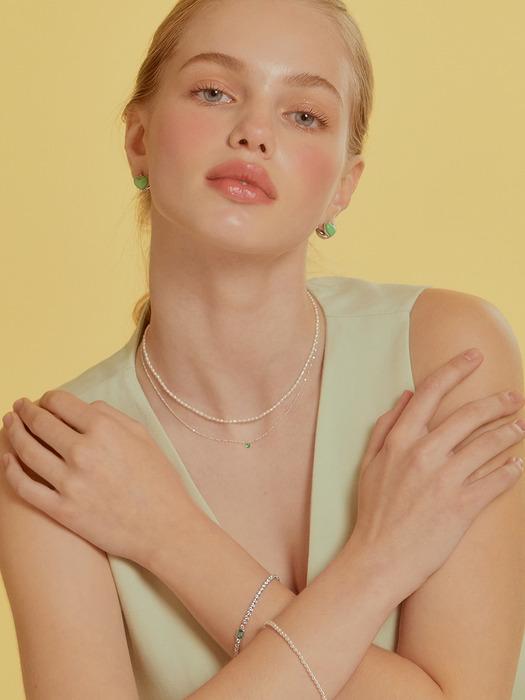 TATIANA (SET) Pearl and Petit Cubic Ball Chain Bracelet SE0162