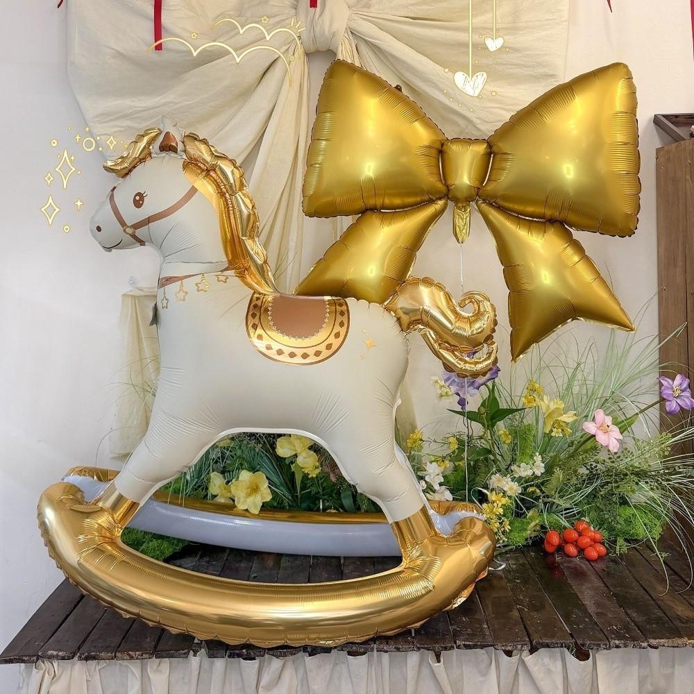 Schaukelpferd Schaukelpferd Ballon Koreanischer Stil Folienpferd Ballon 3D Pferd Ballon Baby Geburtstag