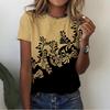 Summer Sunflower 3D Printing T-shirt Women's V-neck Casual T-shirt Tops Street T-shirt Women's Clothing