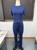 European Cross-border Casual Short-Sleeved Top and Long Pants Activewear Set for Home, Sports, and Yoga.
