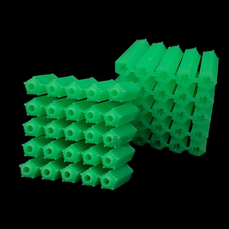 Green 6mm & 8mm Plastic Expansion Tube with Self-Tapping Screw Wall Plug, M6 & M8.
