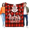 Cozy Merry Christmas Blanket Soft Fleece Throw for Sofa and Bed Festive Quilted Design Perfect Holiday Gift for Family and Frien