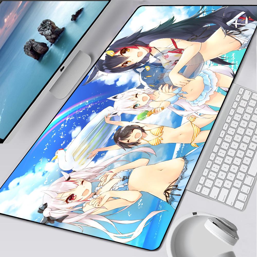 Ookami Mio Hololive Large Gaming Mouse Pad Computer Mousepad Pc Gamer Mouse Mat Xxl Laptop Mouse Carpet Keyboard Mat Desk Pad