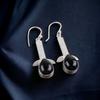Black Tourmaline Gemstone 925 Fine Silver Jewelry Handmade Boho Earrings 2.00" EE-36-20